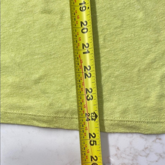 Chico’s Shimmer Linen Tee | Lime Green | Short Sleeve Relaxed Top Size 3 (XL/16) - Picture 6 of 6